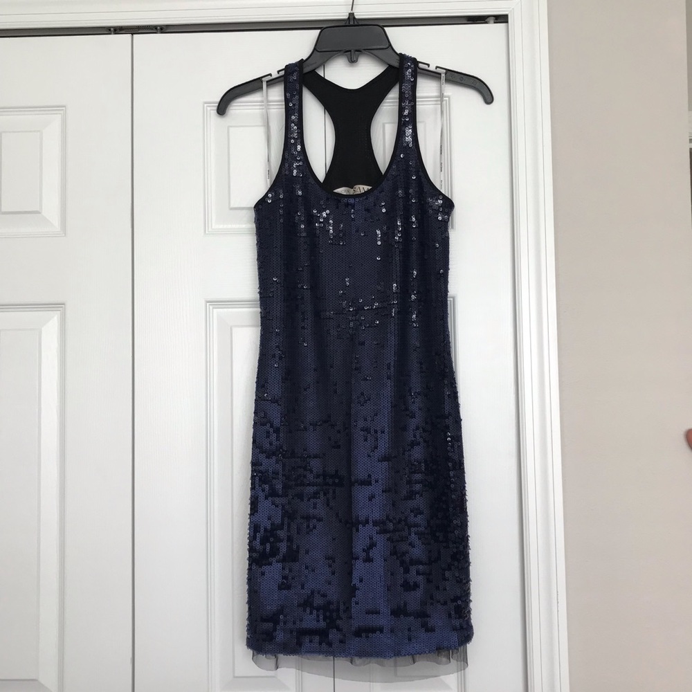 KAY UNGER Sequin Jersey cocktail dress